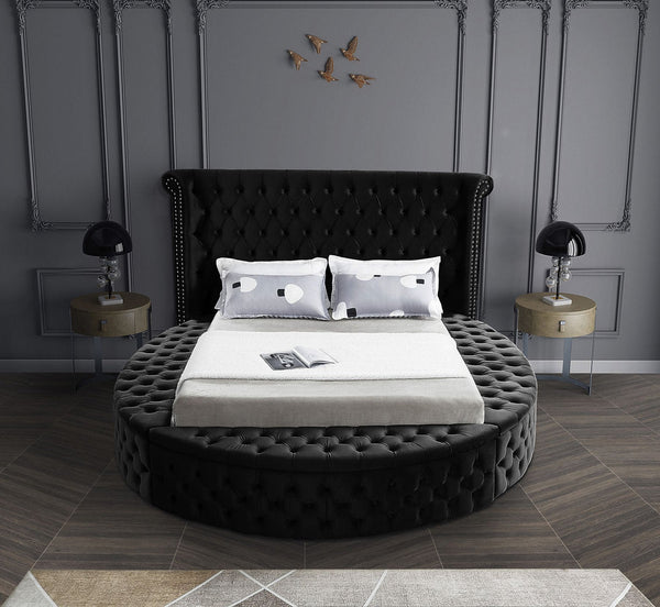 Round crushed outlet velvet bed