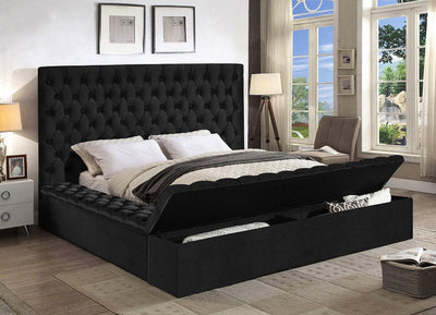 Space Saving and Luxurious Black Velvet Bed - IF-5793-Q
