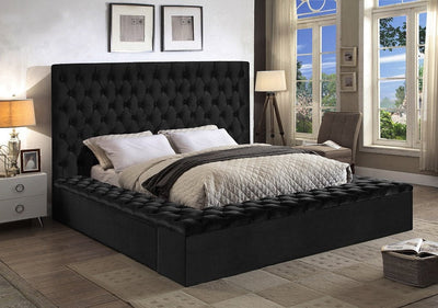 Space Saving and Luxurious Black Velvet Bed - IF-5793-Q