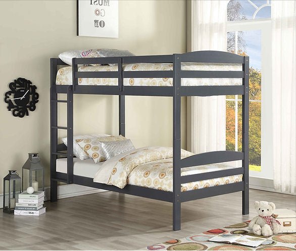 Grey Bunk Bed with Mattress Support – Payless Furniture