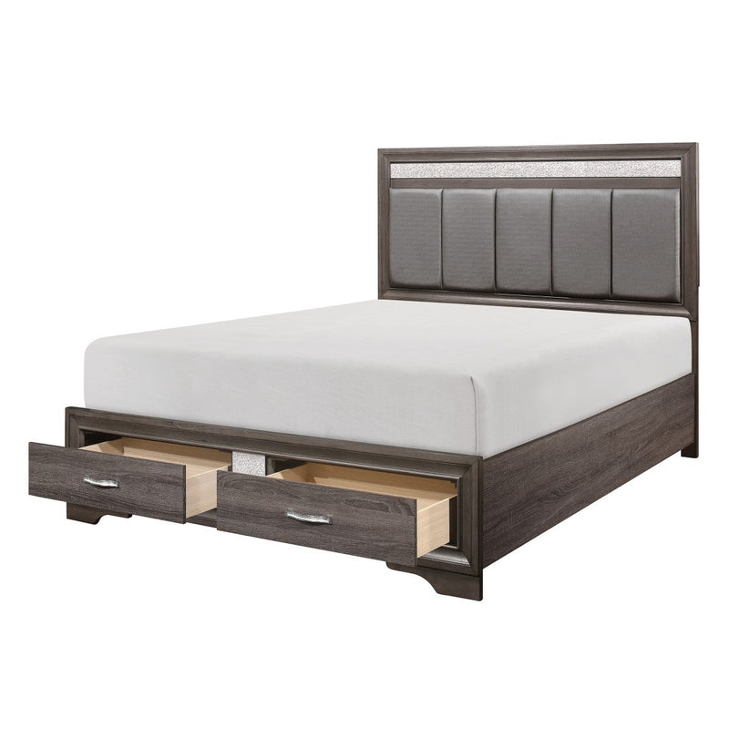 Luster Queen Platform Bed with Footboard Storage - MA-1505-1*