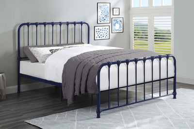 Classic Metal Rounded Profile Blue Platform Bed - MA-1571BUF-1
