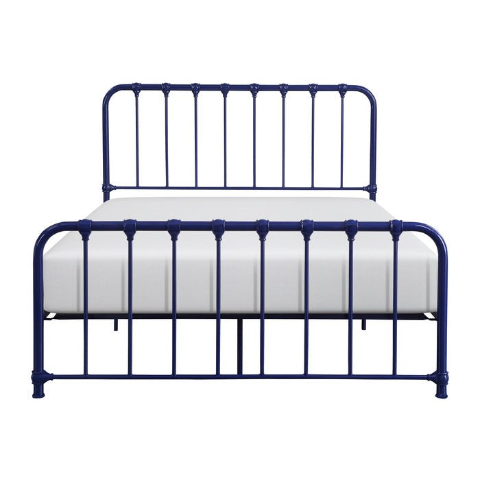 Classic Metal Rounded Profile Blue Platform Bed - MA-1571BUT-1