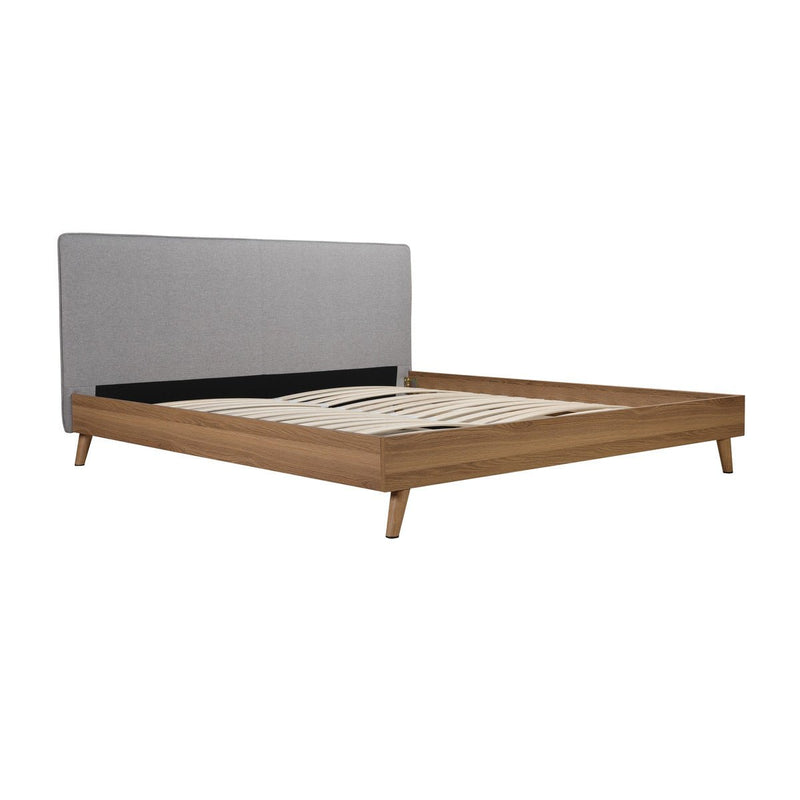 Cassidy King Platform Bed with Upholstered Headboard - MA-5890GYK