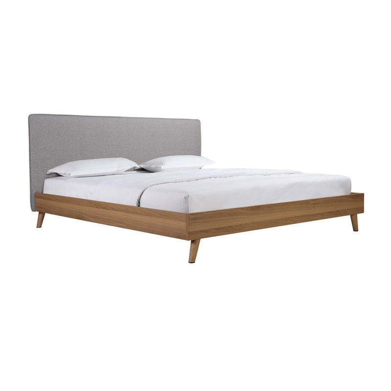 Cassidy King Platform Bed with Upholstered Headboard - MA-5890GYK
