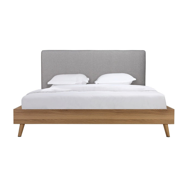 Cassidy King Platform Bed with Upholstered Headboard - MA-5890GYK