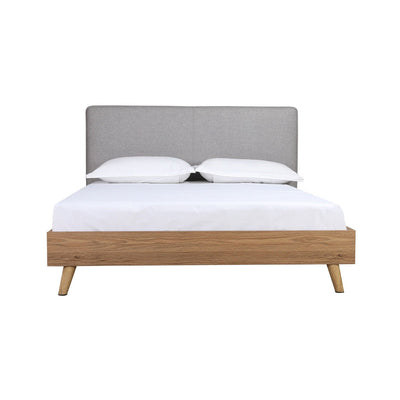 Cassidy Queen Platform Bed with Upholstered Headboard - MA-5890GYQ