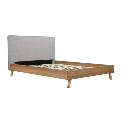 Cassidy Queen Platform Bed with Upholstered Headboard - MA-5890GYQ