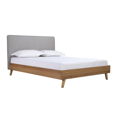 Cassidy Queen Platform Bed with Upholstered Headboard - MA-5890GYQ