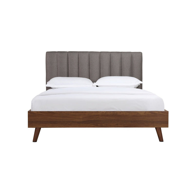 Sasha Full Platform Bed with Upholstered Headboard - MA-5891GYF