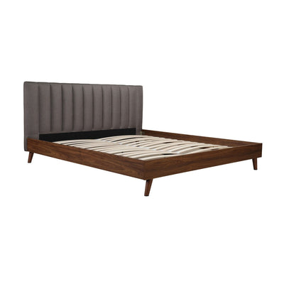 Sasha King Platform Bed with Upholstered Headboard - MA-5891GYK