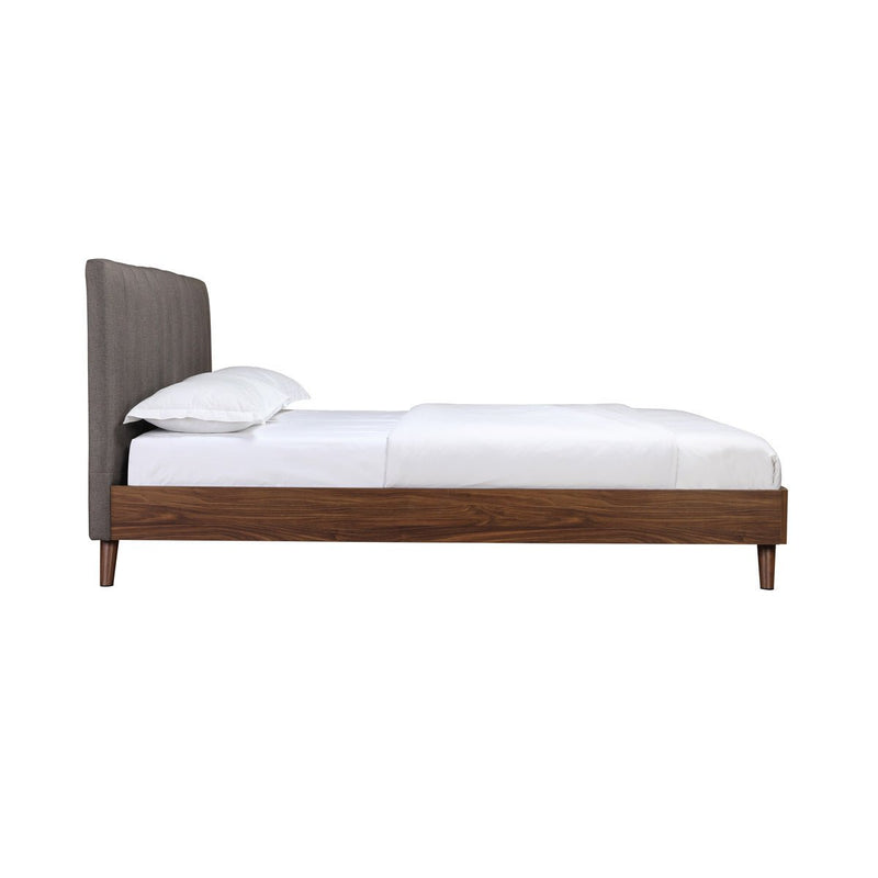 Sasha Queen Platform Bed with Upholstered Headboard - MA-5891GYQ