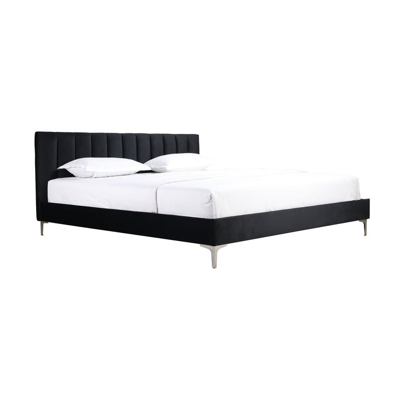 Melina Black King Upholstered Platform Bed - MA-5893BKK