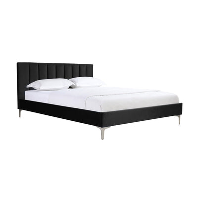 Melina Black Queen Upholstered Platform Bed - MA-5893BKQ