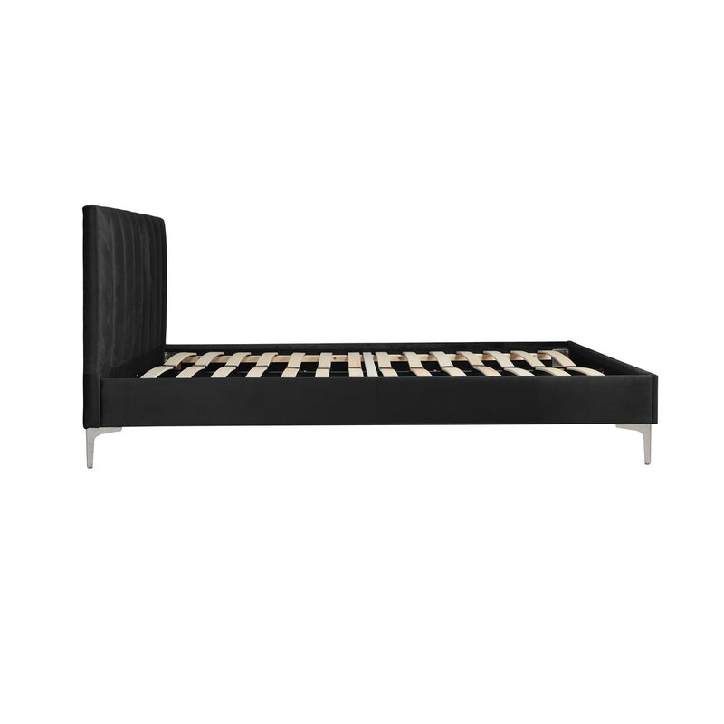 Melina Black Queen Upholstered Platform Bed - MA-5893BKQ