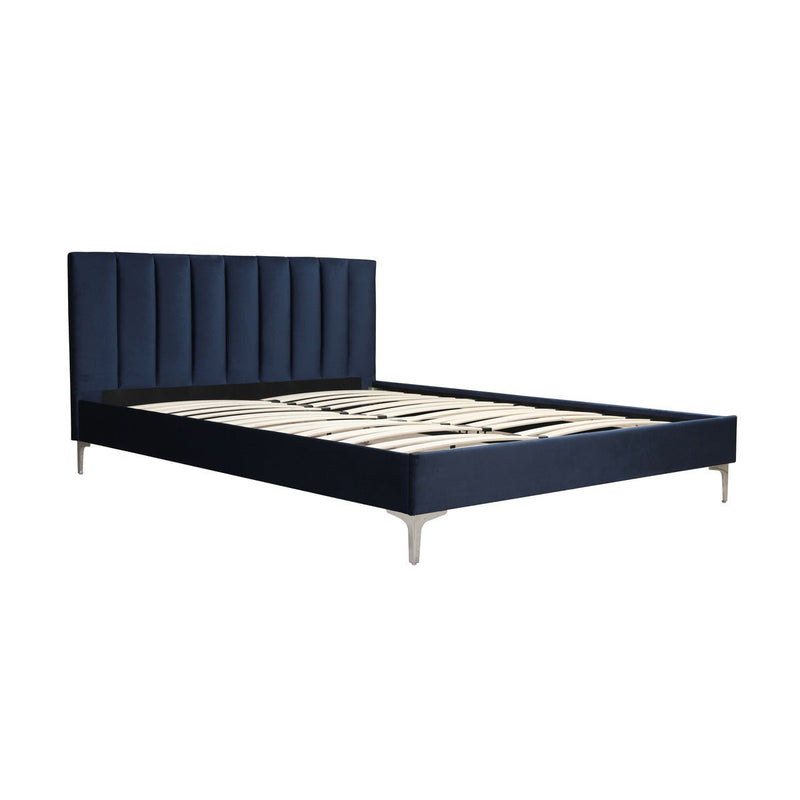 Navy blue queen bed frame