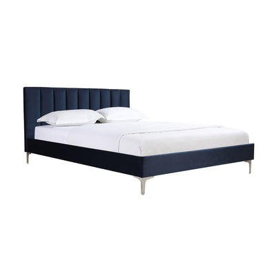 Navy blue platform bed queen