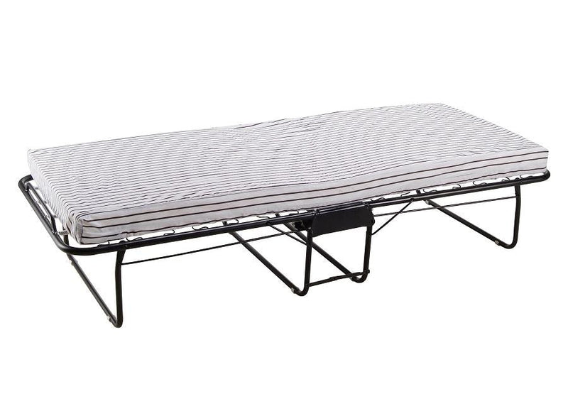 Space Saving Black Steel Roll-Away Bed with 4" Thick Foam Mattress - T-620