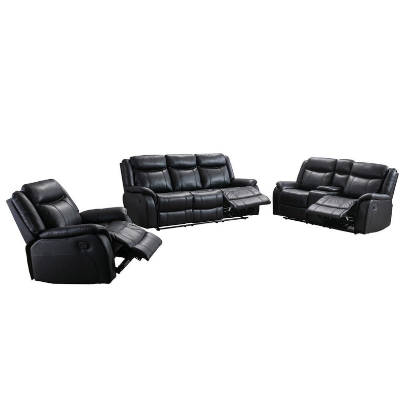Black rocker recliner chair and sofa set