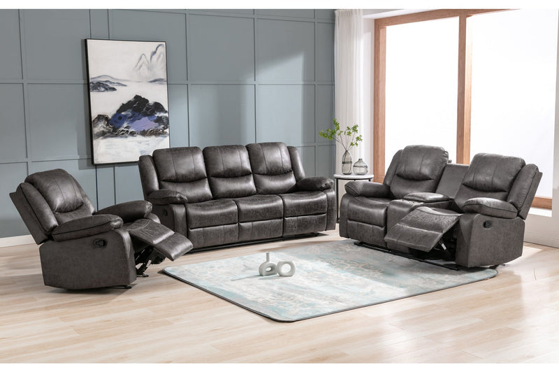 Soft Grey Fabric Reclining Sofa Set Including a Loveseat W/ Console an –  Payless Furniture