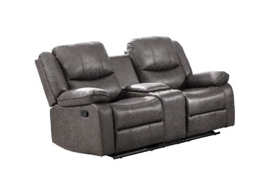 Soft Grey Fabric Reclining Sofa Set Including a Loveseat W/ Console and a Rocker Recliner Chair - MA-99849GRY-SLC