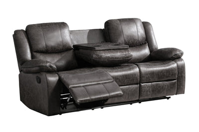 Soft Grey Fabric Reclining Sofa Set Including a Loveseat W/ Console and a Rocker Recliner Chair - MA-99849GRY-SLC