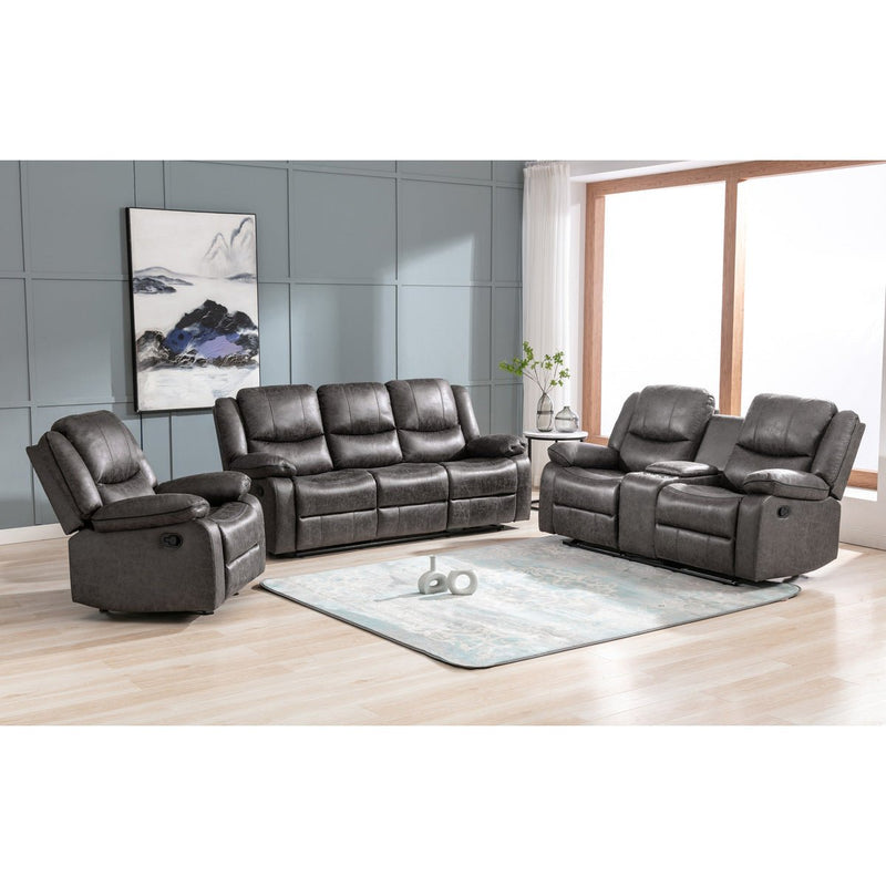 Everett Reclining Glider Loveseat with Center Console - MA-99849GRY-2C