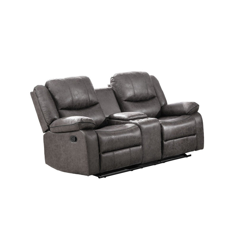 Everett Reclining Glider Loveseat with Center Console - MA-99849GRY-2C