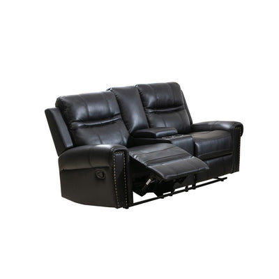 Emerson Black Reclining Loveseat with Center Console - MA-99927BLK-2C