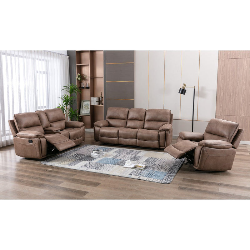 Easton Brown Reclining Loveseat with Center Console - MA-99929BRW-2C