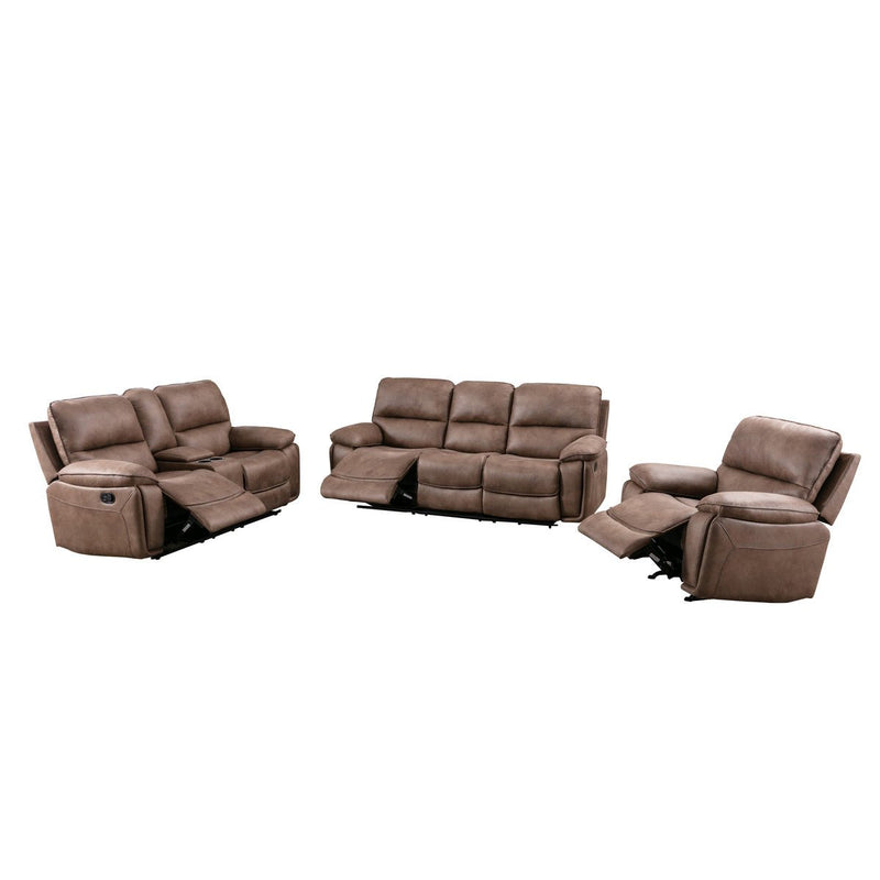 Easton Brown Reclining Loveseat with Center Console - MA-99929BRW-2C