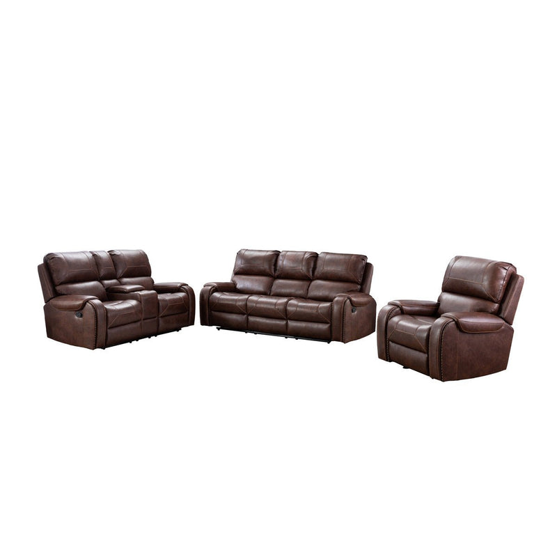 Caesar Brown Reclining Loveseat with Center Console - MA-99932BRW-2C