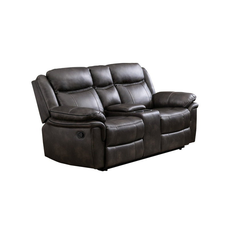 Peabody Grey Reclining Loveseat with Center Console