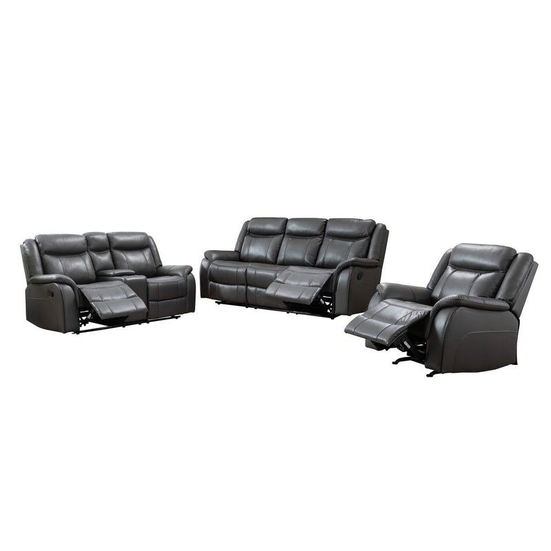 Grey fabric recliner sofa set