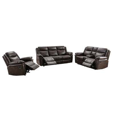 Brown reclining sofa set