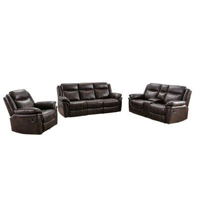 Brown fabric recliner sofa