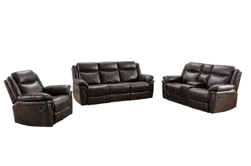 Brown recliner sofa set