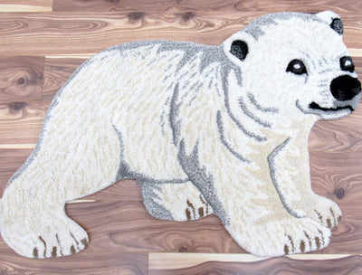 2' x 3' Baby Polar Bear Hand Tufted Wool Rug - VI-SAF-23-BPOL