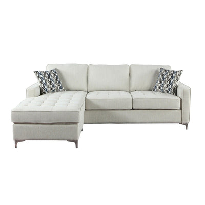 Hudson Platinum Reversible Sectional with 2 Pillows and Storage Chaise - MA-9049PLT-3SC