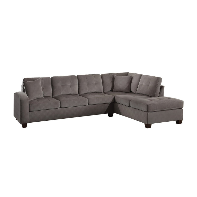 Caulfield Reversible Taupe Sectional with 2 Pillows - MA-93670TPSS