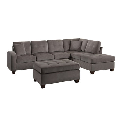 Caulfield Reversible Taupe Sectional with 2 Pillows - MA-93670TPSS
