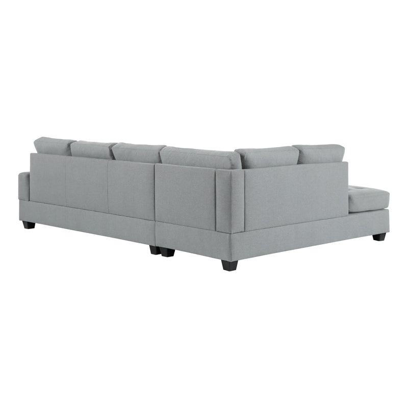 Dunstan Light Gray Reversible Sectional with Drop-Down Cup Holders - MA-9367GY*SC