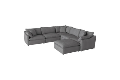 Grey modular sectional w/ Loose back cushions - MA-9544GY-6SC