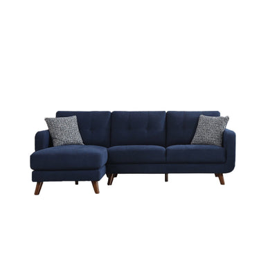 Blue sectional with chaise