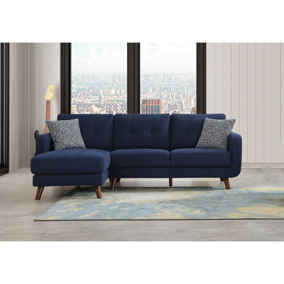 Noma Blue Sectional with Left Side Chaise
