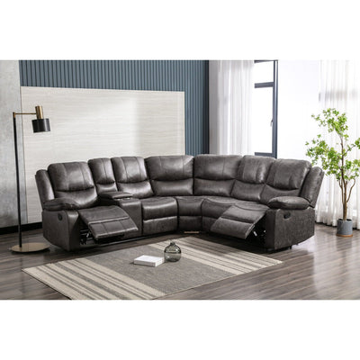 Everett Modular Reclining Sectional with Left Side Console - MA-99849GRYSS
