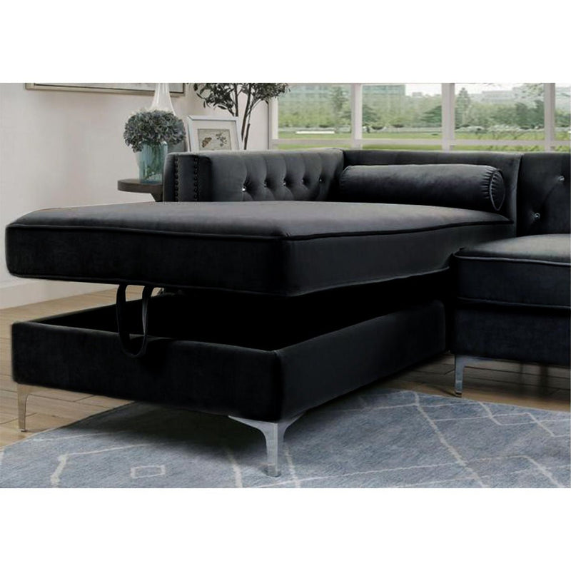 Celeste Black 2-piece Sectional with Left Side Storage Chaise - MA-99871BLKSS