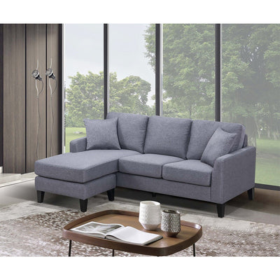 Douglas Grey Reversible Sofa Chaise with 2 Pillows - MA-99912LGY-3SC