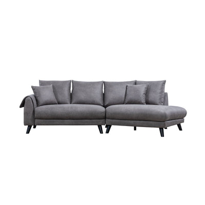 Isolde Grey Sectional with Right Side Chaise & 2 Pillows - MA-99915GRYSSR