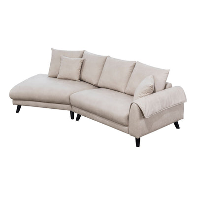 Isolde Ivory Sectional with Left Side Chaise & 2 Pillows - MA-99915IVRSSL